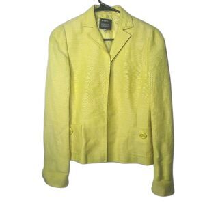 Akris Yellow Linen Blend  Blazer Jacket Size 8